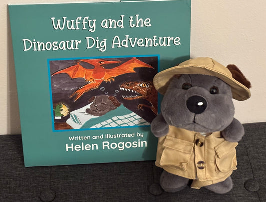 Wuffy and the Dinosaur Dig Adventure and Dressed Wuffy Plush (Digging Outfit) - Book 2 Dressed Gift Set